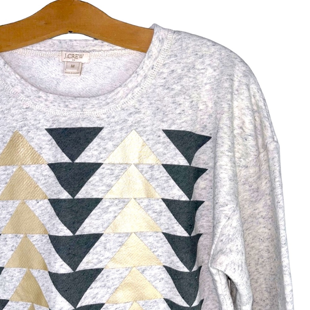 J. Crew Crewneck Sweatshirt Triangle Screen Print Medium